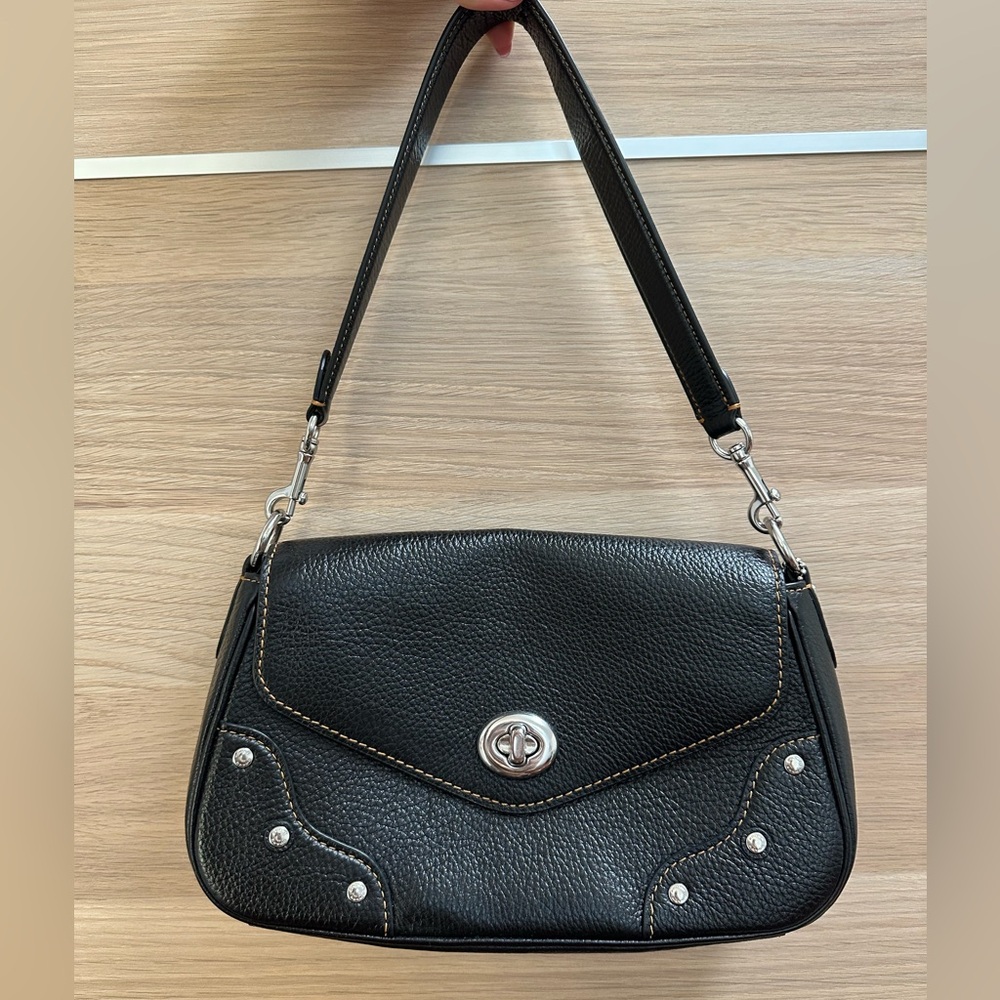 Coach Black Leather Shoulder Bag